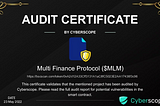 🔥 The smart contract of our Multi Finance $MLM has been Audited by CYBERSCOPE ! ! !