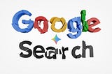 A representation of the Google logo broken