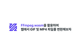 FFmpeg.wasm을 활용하여 웹에서 GIF 및 MP4 파일를 변환해보자