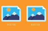 Comparing a clear Vector Image to a blurry Rasterized (Pixel) Image.