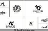 black and white logo brand