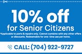 10% off for Senior Citizens