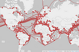 A world map of submarine telecommunications cables as of July 2015