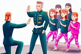 A General stopping a self defense class for military service members.