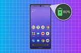Android phone showing battery charge at 80%