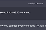 Install Python 3.10 using pyenv and virtualenv on a Mac