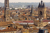 View from Tour Pey-Berland in Bordeaux, France