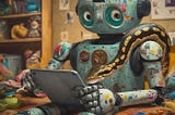 A Python teaching a robot how to code