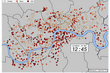 Visualising a week of London's rental bicycle network flow