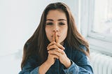 Woman looking to tell a secret
