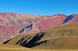 Various pictures of mountains near Purmamarca, Jujuy Province, Argentina.