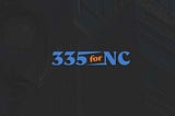 A photo of a building in Raleigh, North Carolina with the 335 for NC logo overlaid on the image.