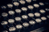 A vintage typewriter keyboard.