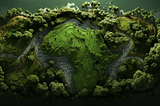 Midjourney generated image of the continent of africa a verdant green