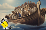 image of noah’s ark with an obscure object overboard