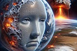 disappointed AI watches nuclear explosions on earth