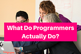 What do Programmers Actually do?