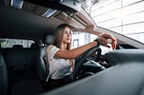 Girl in Honda Odyssey car