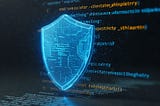 A shield in front of source code representing fixing code vulnerabilities