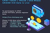 CPAY Token ( TRC20 ) Second Phase GRAND ICO Sale is Live