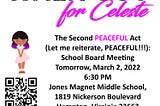 Walk Out for Celeste: The Second PEACEFUL Act