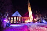 City Hall ice rink at night