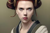 Scarlett Johansson in traditional japanese dress AI art