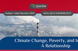 Climate Change, Poverty, and Inequality: A Relationship