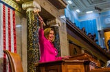 Nancy Pelosi is selling herself as an answer to a problem she helped create