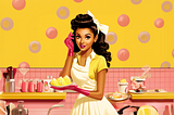 Illustration of Snooki dressed as a waitress in a 1950s diner
