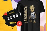 Dnstyles -Groot i am Cowboys fan shirt