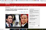 Screenshot of the rather cheeky image used by the BBC as it reported on Lewis’ lewd bestiality joke in 2015.