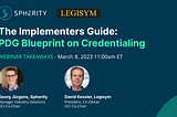 Takeaways from the webinar — The Implementers Guide: PDG Blueprint on Credentialing