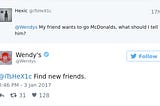 Wendy’s twitter feed appears to be your average fast-food twitter account with promotions…