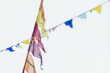 Colourful flags waving in the wind