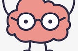 Image of a cute brain image with a pair of glasses on
