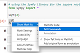 Utilizing Python’s SymPy library for symbolic mathematics and LaTeX typesetting