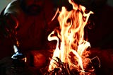 Sri Sai Aascharyanandha performing fire rituals in shambavi peetam.