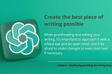 ChatGPT Teaches Writing: Proofreading and Editing Your Writing Using ChatGPT