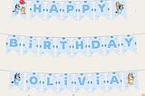 Bluey Birthday Banner, Bluey birthday decorations,Bluey Banner Boy,Printable Birthday Banner,Bluey Party Supplies,Blue Dog Banner Party DD04