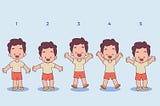 Cartoon boy showcasing a range of poses and expressions.