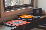 Record player by a window