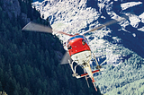 Picture of a helicopter flying.