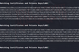 Matching Certificate files & Private Key files