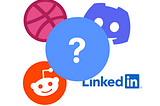 A series of social media logos with a question mark positioned overhead.