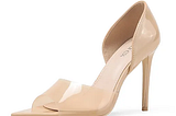 Pointed Open Toe Pumps-Beige