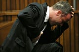 Image of Oscar Pistorius crying in the courtroom