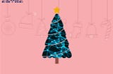 A Christmas tree with a network of connections instead of leaf