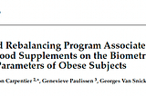 Impact of a Food Rebalancing Program Associated with Plant-Derived Food Supplements on the Biometric, Behavioral, and Biological Parameters of Obese Subjects