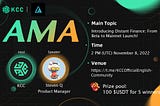 Distance Finance First AMA on KCC 💪